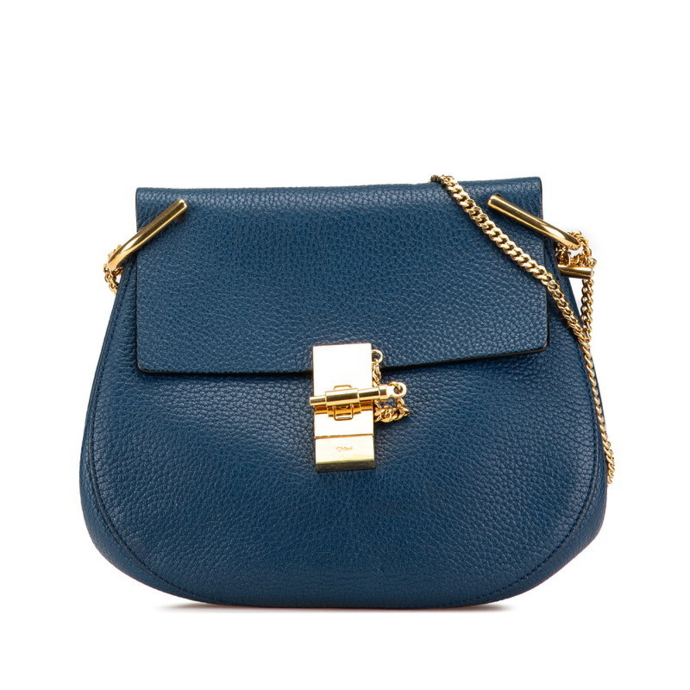 Chloe Drew Chain Shoulder Bag Blue